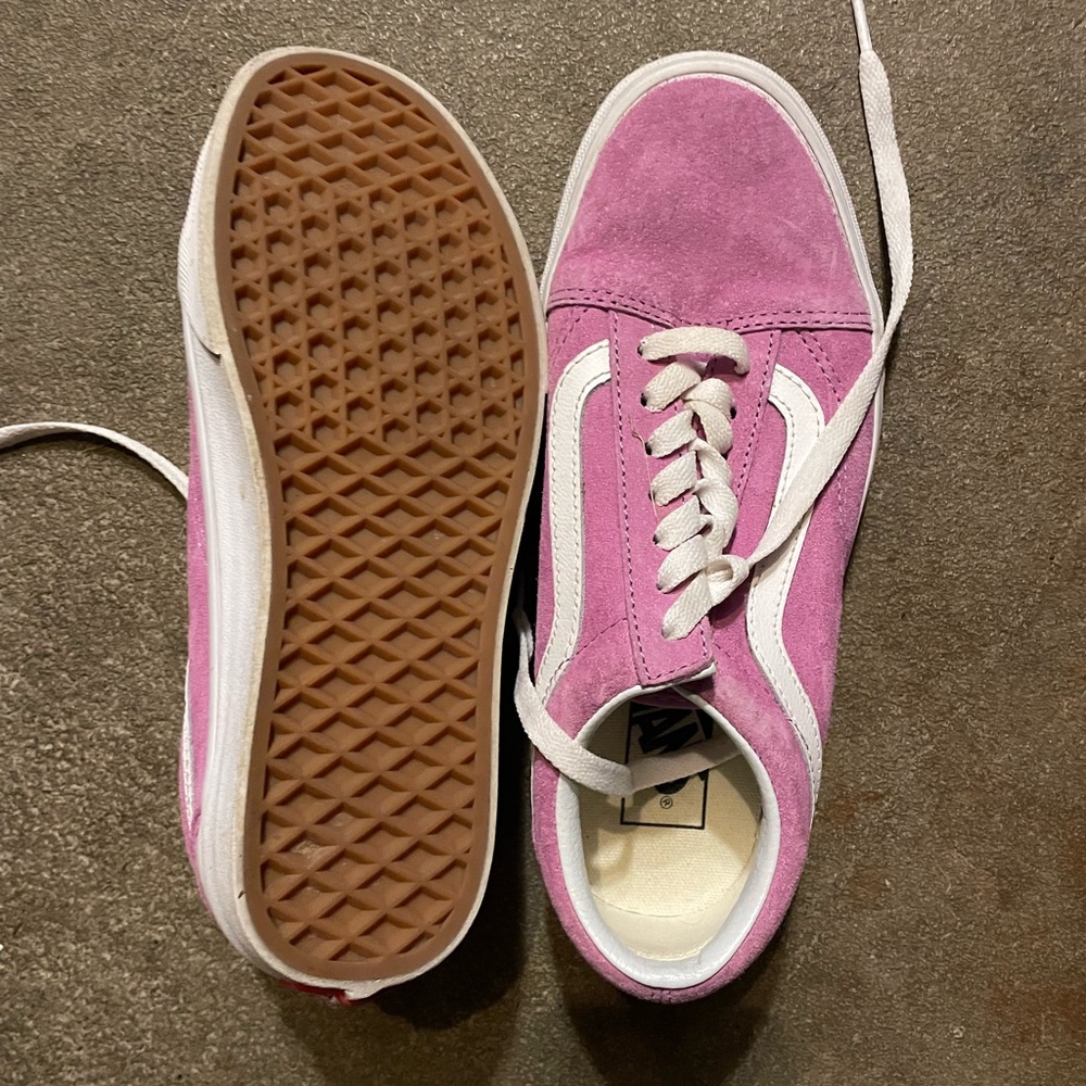 Vans Pink Suede Old School Style Sneakers with White Stripe size 7 - Picture 3 of 4